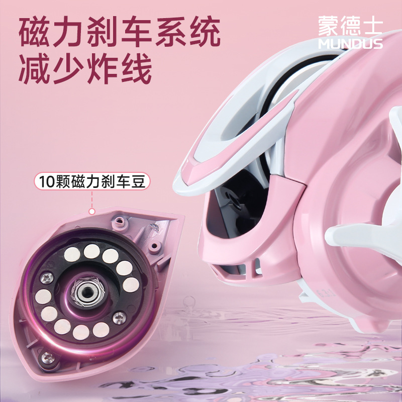 รอกเบทคาสติ้งสีชมพู อัตราทดเกี - Ice Fishing Reel บทวิจารณ์และราคา