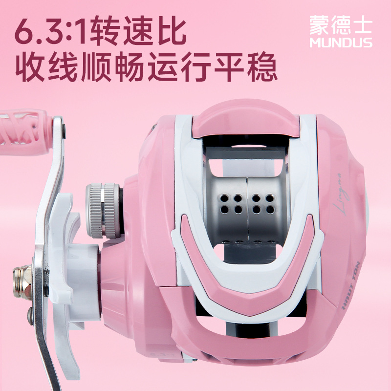 รอกเบทคาสติ้งสีชมพู อัตราทดเกี - Ice Fishing Reel บทวิจารณ์และราคา